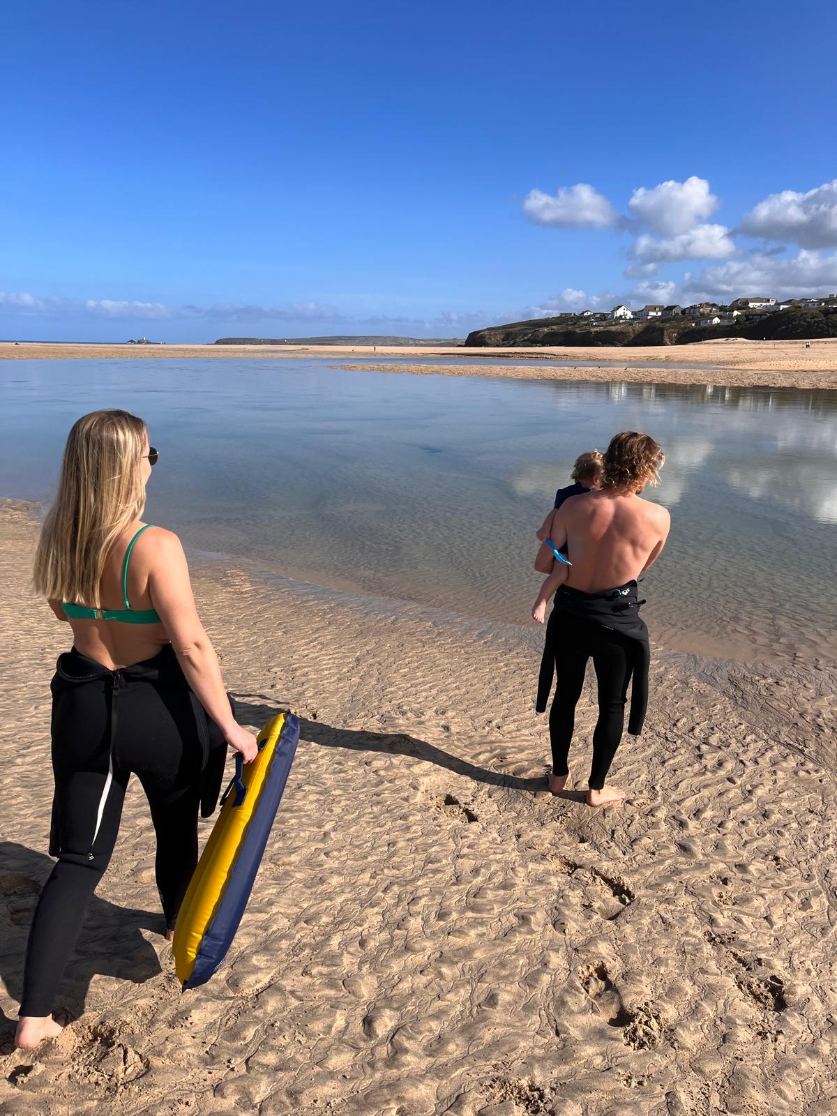 Sam and family on Hayle Towans