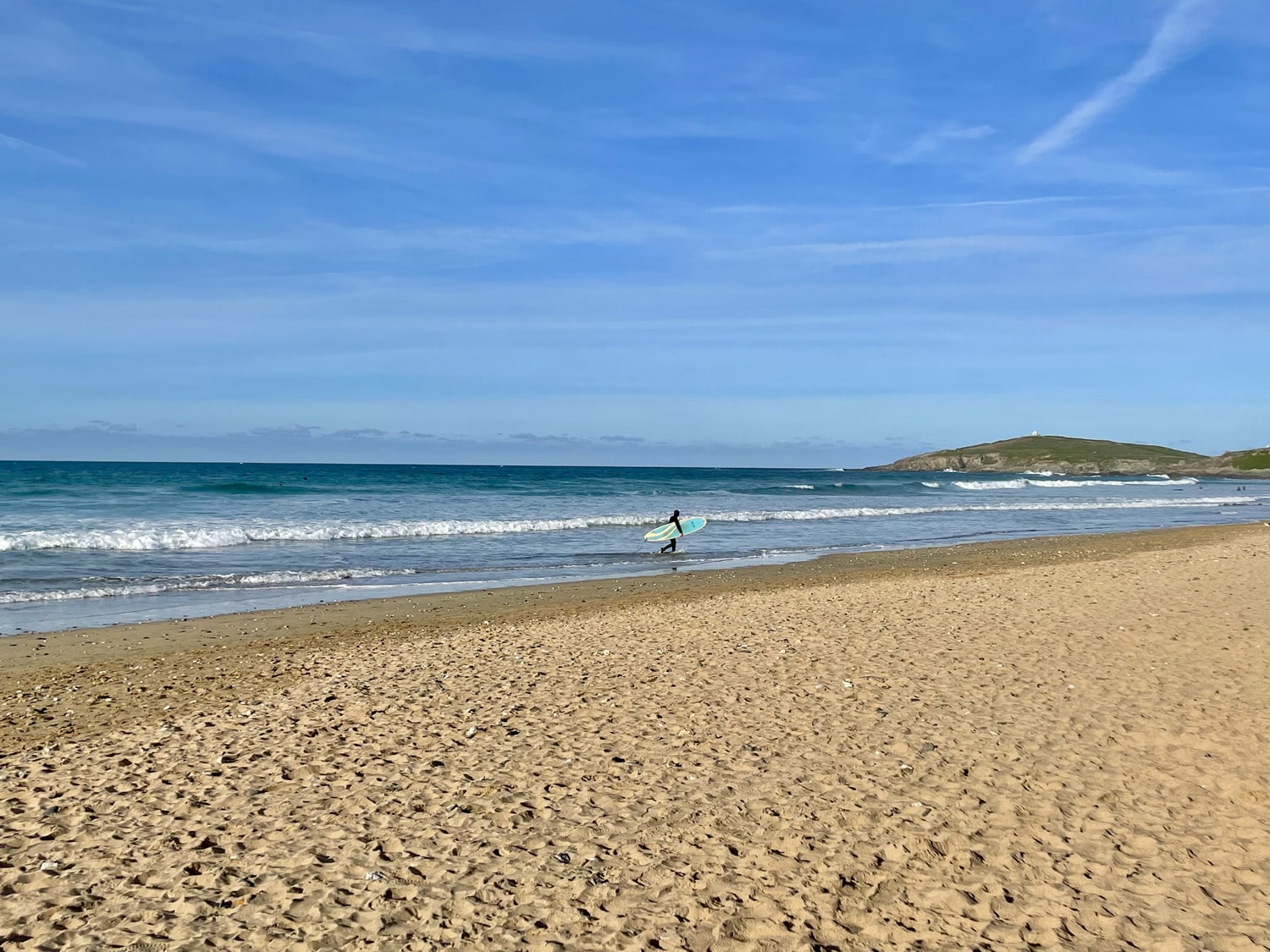 Surfer on Fistral Beach