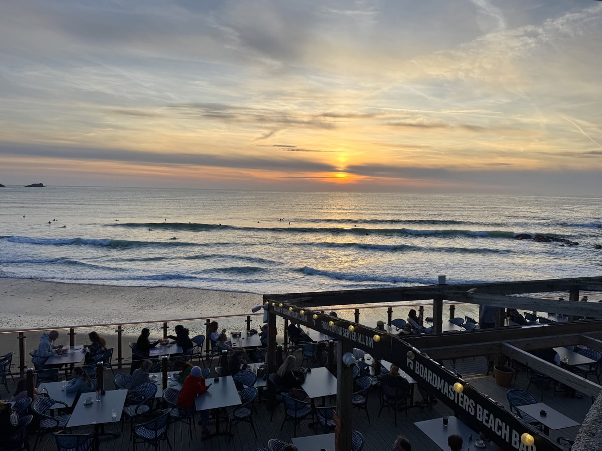 Fistral Beach bar sunset