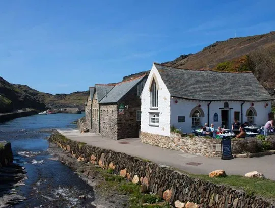 Stone Buildings overlooking the river.