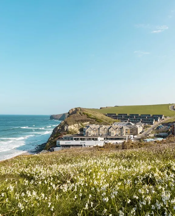 The view across Watergate Bay Hotel