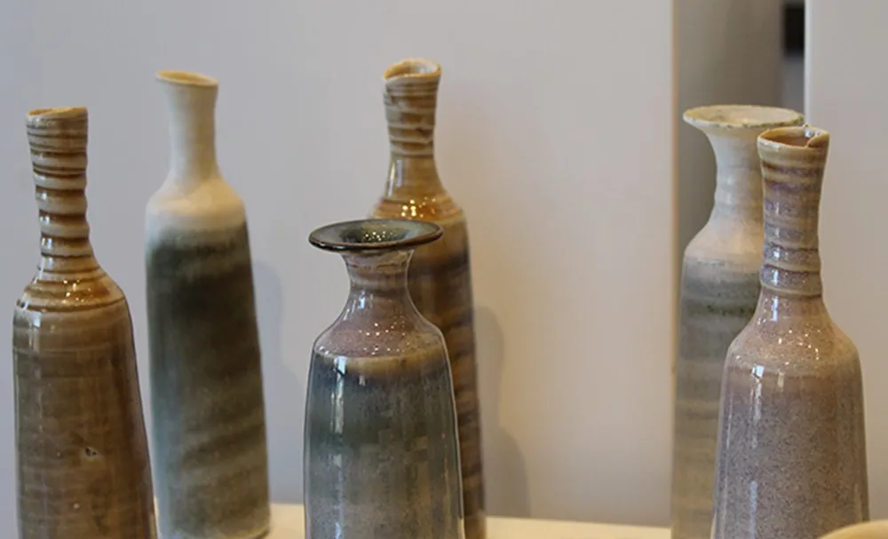 A group of ceramic vases.
