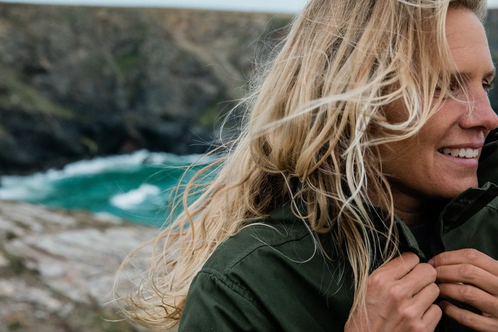 Land and water woman and sea