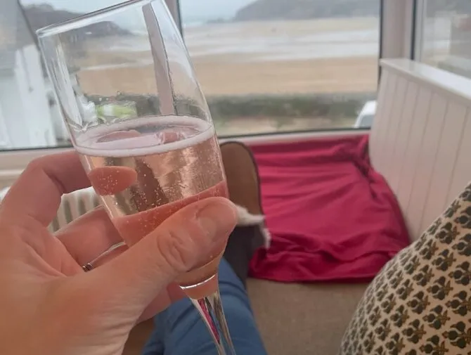 A glass of bubbles