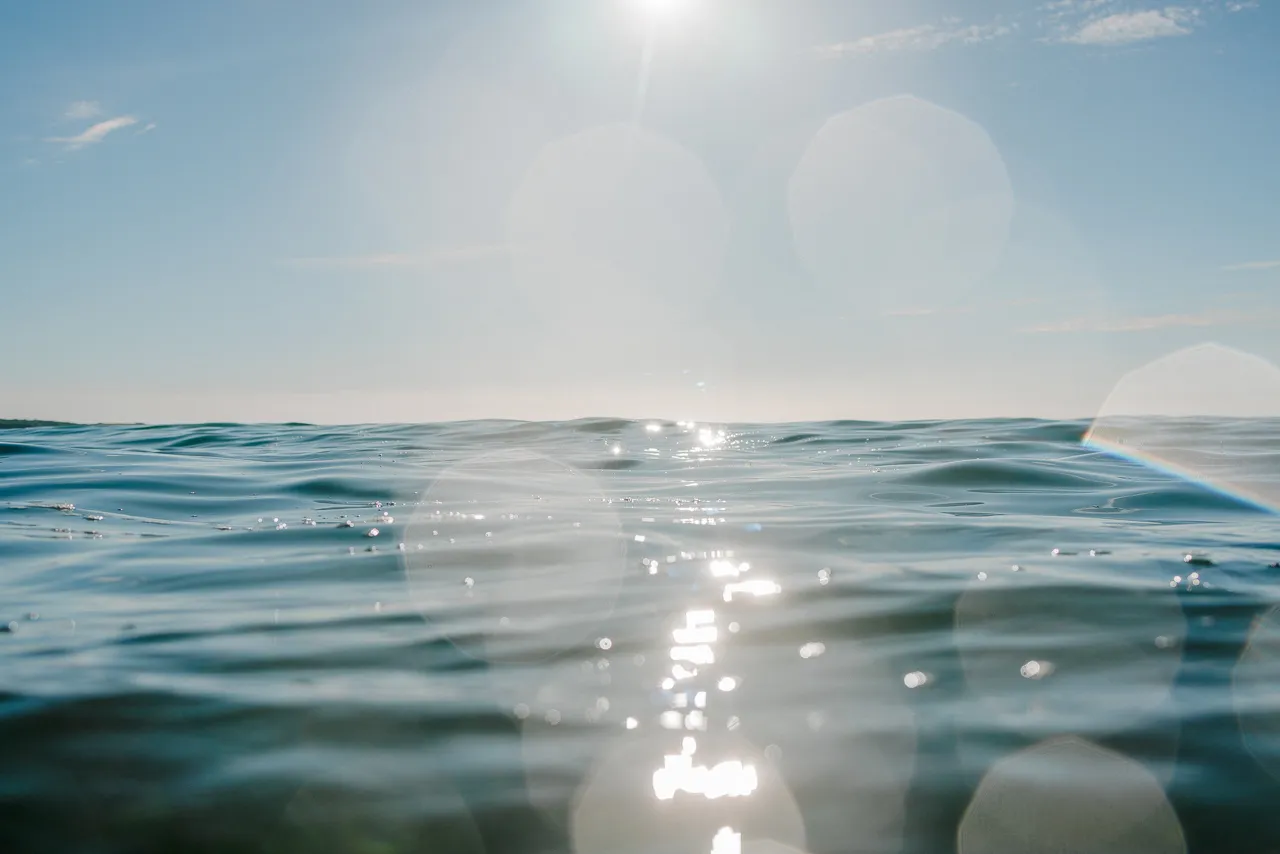 Glittering sea water