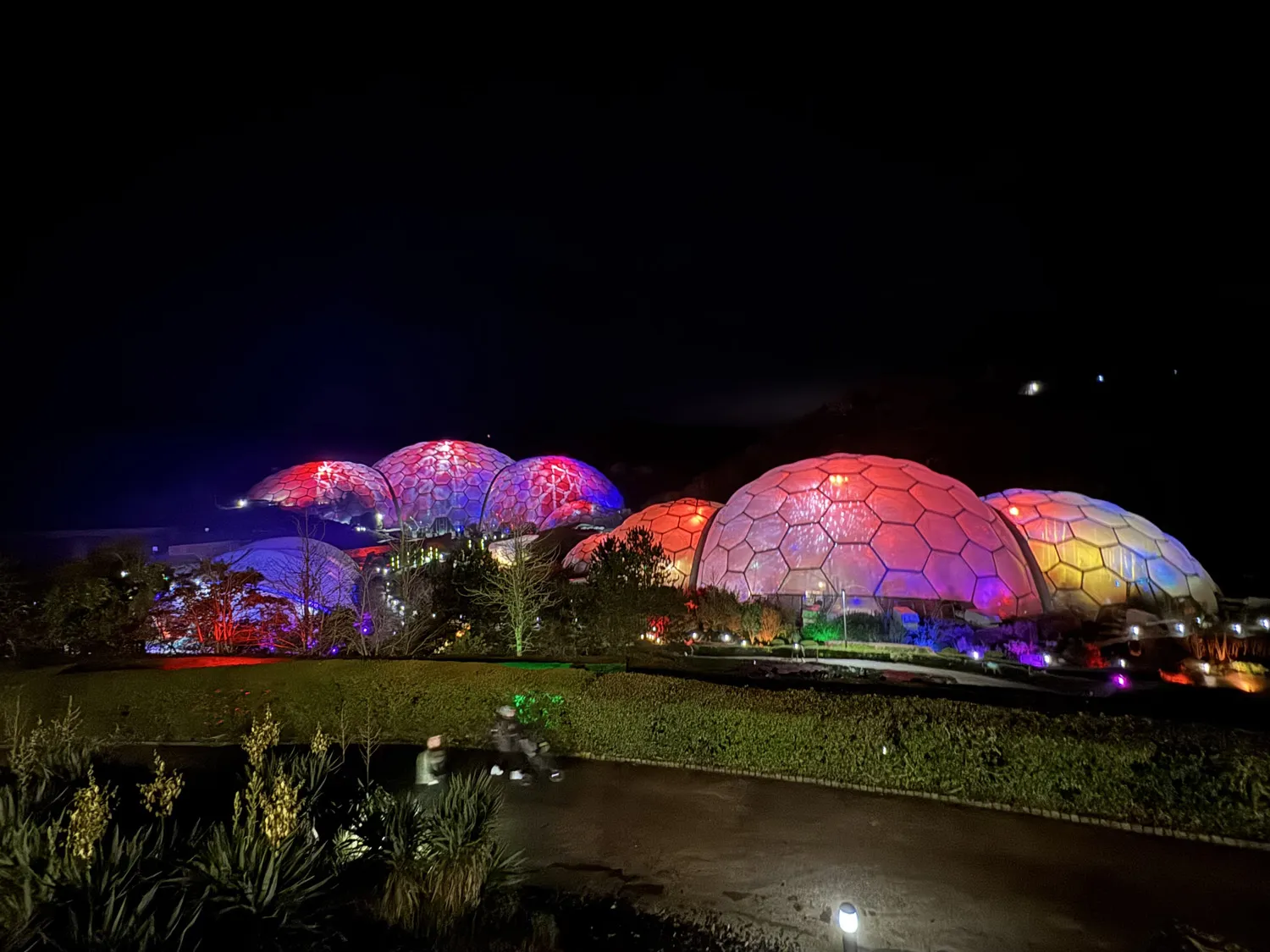 The Eden Project at night 