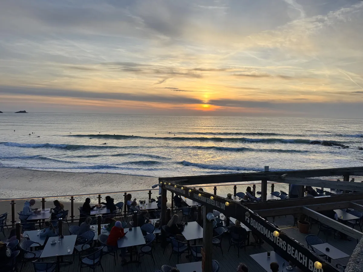 Fistral Beach bar sunset