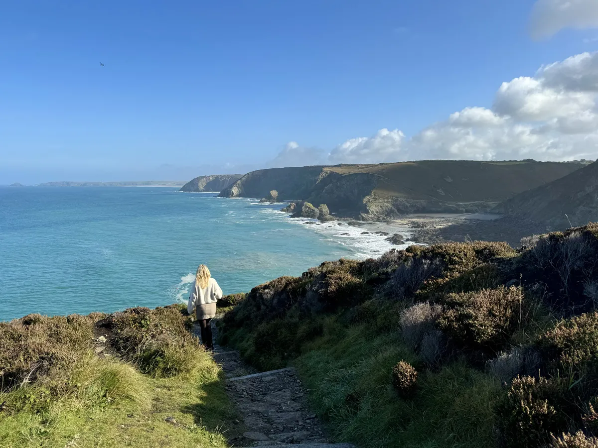 View from clifftop of the sea
